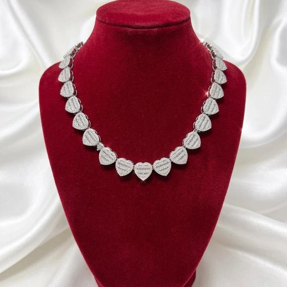 Iced Out Heart Necklace 16 Inch 4 Ea 4
